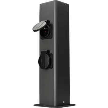 Elektrická zásuvka Zásuvkový sloupek Tracon GARN2F do exteriéru, 2xFRENCH, max.16A, 250VAC, 2600W, 3x1,5mm2, H05VV-F, IP54 (Tracon GARN2F)