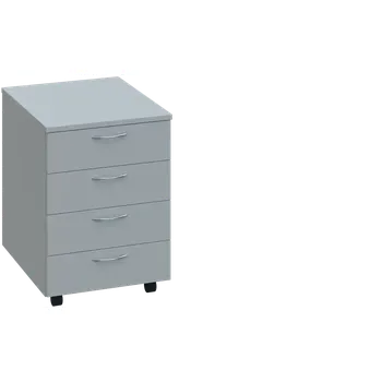 Zásuvkový kontejner CK 1 - 01 kontejner pojízdný, 4-zásuvkový, deska 18 mm, bez zámku, šedá