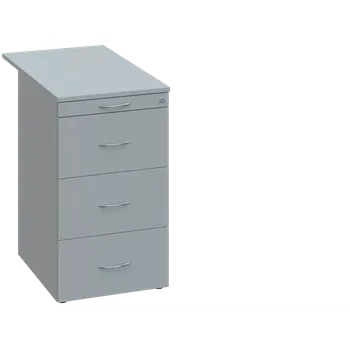 Zásuvkový kontejner CKC 2 - 81 kontejner přístavný, 4-zásuvkový, deska 25 mm, centrální zámek, tužkovnice, šedá