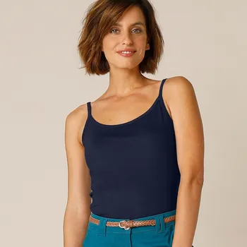 Dámské tričko Top s úzkými ramínky, z bio bavlny námořnická modrá 42/44