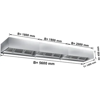 Vinotéka G.Gastro Digestoř 5,6 m - s filtrem & svítidlem