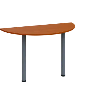 Stolová podnož CJC 2 - 120 přístavba jednací, kovová podnož stříbrná, síla desky 25 mm, široká 1200 mm, třešeň šumavská