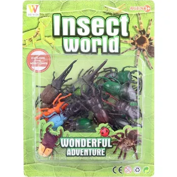 Figurka Zvířata brouci mix 6cm plastové figurky zvířátka set hmyz na kartě