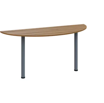 Stolová podnož CJC 2 - 160 přístavba jednací, kovová podnož stříbrná, síla desky 25 mm, široká 1600 mm, ořech světlý