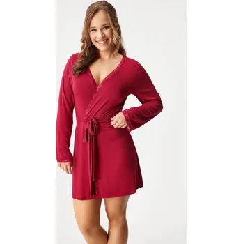 Dámské noční prádlo Astratex Župan Basic krátký M bordó