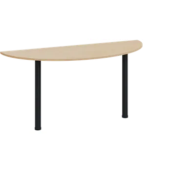 Stolová podnož CJC 2 - 160 přístavba jednací, kovová podnož černá, síla desky 25 mm, široká 1600 mm, bříza světlá