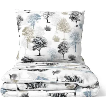 Povlečení DARRÉ Bavlněné povlečení Stíny stromů - zemité Velikost: 140 x 220 + 70 x 90