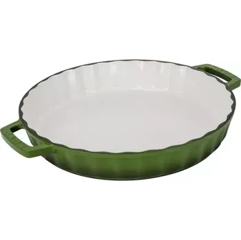Forma na pečení Litinová koláčová forma 30 cm, zelená, kulatá Lava LVYTP30K0G (Lava LVYTP30K0G Zelená litinová kulatá forma na koláče)