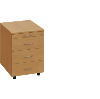 Zásuvkový kontejner CKC 1 - 01 kontejner pojízdný, 4-zásuvkový, deska 18 mm, centrální zámek, tužkovnice, buk royal