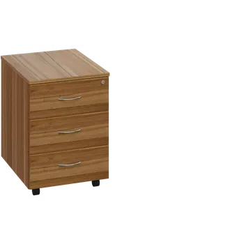 Zásuvkový kontejner CKC 2 - 00 kontejner pojízdný, 3-zásuvkový, deska 25 mm, centrální zámek, ořech světlý