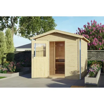 Sauna Finská sauna KARIBU BOSS 2 s předsíní Varianta: finská sauna KARIBU BOSS 1 (87367) s předsíní natur LG4001