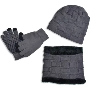 Čepice Dětský zimní set SW 34909 Šedá