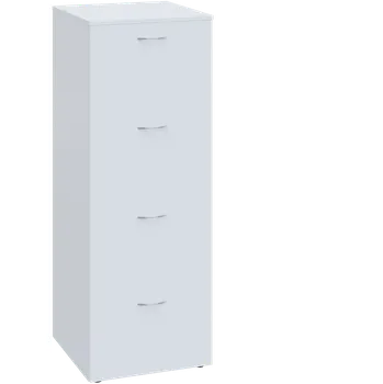 Kartotéka CKA - 44 kartotéka, 4-zásuvková, centrální zámek, 1450x430x580, bílá