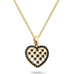 Elegantní přívěsek srdce se simulovaným onyxem IZ31429 + dárkové balení LUXUS zdarma