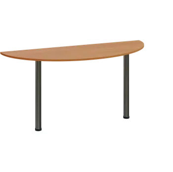 Stolová podnož CJC 2 - 160 přístavba jednací, kovová podnož chrom, síla desky 25 mm, široká 1600 mm, olše jantar