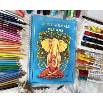 Antistresové omalovánky Spirit Animals Wisdom, antistresové omalovánky s podpisem autorky, Lenka Filonenko