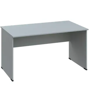 Psací stůl CPL 28 - 14 stůl kancelářský, dřevěná podnož, deska 25 mm, široký 1400 mm, šedá