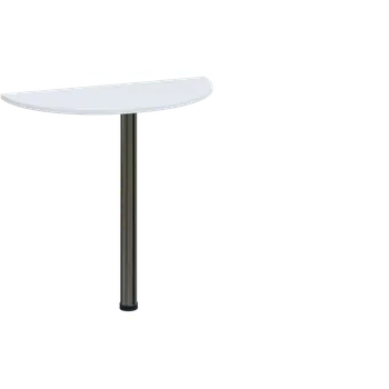 Stolová podnož CJD 2 - 81 přístavba jednací, kovová podnož chrom, síla desky 25 mm, široká 800 mm, bílá