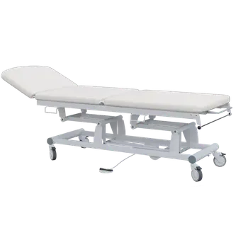 Masážní stůl EUROMEDICA - 13 lehátko elektricky stavitelné, 3-segmentové s nožním ovladačem (1 motor), bílé č. 1