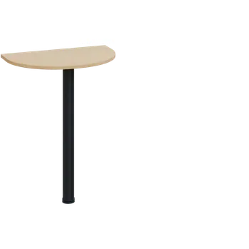 Stolová podnož CJD 2 - 60 přístavba jednací, kovová podnož černá, síla desky 25 mm, široká 600 mm, bříza světlá