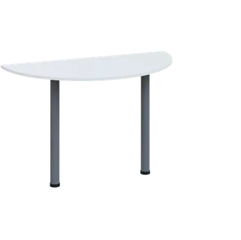 Stolová podnož CJC 2 - 120 přístavba jednací, kovová podnož stříbrná, síla desky 25 mm, široká 1200 mm, bílá