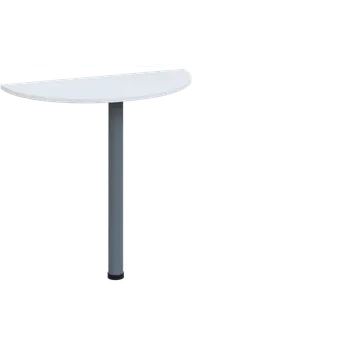 Stolová podnož CJD 1 - 81 přístavba jednací, kovová podnož stříbrná, síla desky 18 mm, široká 800 mm, bílá