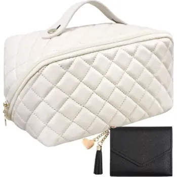 Kosmetická taška Kosmetická taška - KRÉMOVÁ + dárek peněženka (Značka: JESSAL)