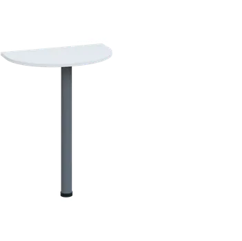 Stolová podnož CJD 1 - 60 přístavba jednací, kovová podnož stříbrná, síla desky 18 mm, široká 600 mm, bílá