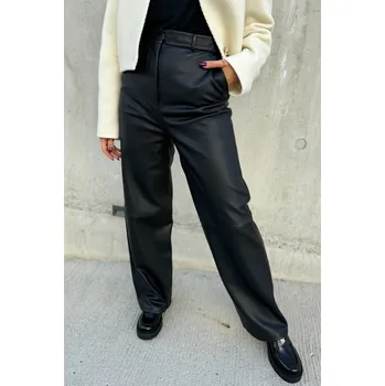 Dámské kožené kalhoty BOSS Black 50518249 černé Velikost: 34