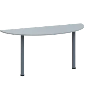 Stolová podnož CJC 2 - 160 přístavba jednací, kovová podnož stříbrná, síla desky 25 mm, široká 1600 mm, šedá