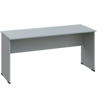 Psací stůl CPL 16 - 16 stůl kancelářský, dřevěná podnož, deska 18 mm, široký 1600 mm, šedá