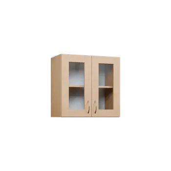 Šatní skříň CH5 - 6S2 horní skříňka, 2-dveřová/prosklená, 580x600x300, bříza světlá