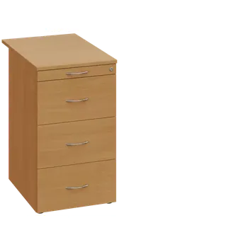 Zásuvkový kontejner CKC 2 - 71 kontejner přístavný, 4-zásuvkový, deska 25 mm, centrální zámek, tužkovnice, buk royal