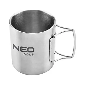 Turistický hrnek šedá, hliník, 0.3l, 63-150, Neo Tools