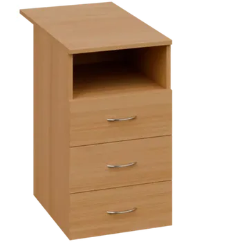 Zásuvkový kontejner CKC 2 - 84 kontejner přístavný, 3-zásuvkový/nika, deska 25 mm, centrální zámek, buk royal