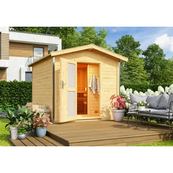 Sauna Finská sauna KARIBU BOSS 3 s předsíní Varianta: finská sauna KARIBU BOSS 1 (86154) s předsíní natur LG4002