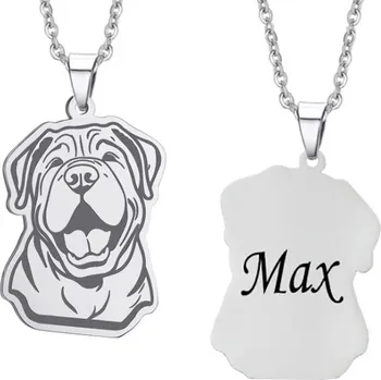 Přívěsek Přívěsek s řetízkem z chirurgické oceli Sharpei