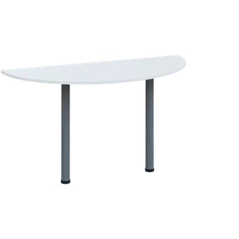 Stolová podnož CJC 1 - 140 přístavba jednací, kovová podnož stříbrná, síla desky 18 mm, široká 1400 mm, bílá