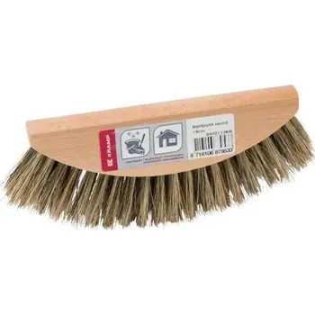 Půlkulatý kartáč na tapety Kramp 160 mm (KP-6400113KR) (Dřevěný půlkulatý kartáč Kramp s béžovým vláknem, pracovní šíře 160 mm. )