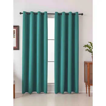 Blackout závěsy Elias petrolejová – 140 × 180 cm (2 ks) - kroužky