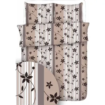 Povlečení Povlečení krepové Berlin hnedý TiaHome 1x Polštář 90x70cm, 1x Přikrývka 140x200cm