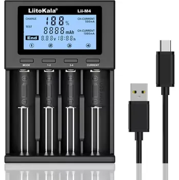 Nabíječka baterií LiitoKala Lii-M4 18650 Univerzální inteligentní nabíječka s LCD displejem