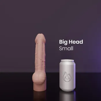 Dildo Erotixxx Toys Big Head Warm Flesh 40% S, prémiové silikonové dildo s Vac-U-Lock 24,5 x 5–5,4 cm