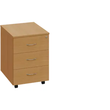 Zásuvkový kontejner CKC 2 - 00 kontejner pojízdný, 3-zásuvkový, deska 25 mm, centrální zámek, buk royal