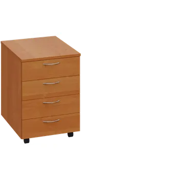 Zásuvkový kontejner CK 1 - 01 kontejner pojízdný, 4-zásuvkový, deska 18 mm, bez zámku, olše jantar