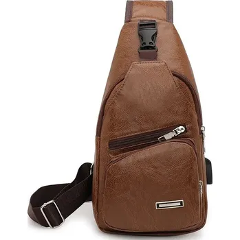 Kabelka Taška přes rameno s USB nabíjením HU 25620 Hnědá