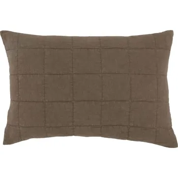 Povlak na dekorativní polštářek Hnědý povlak na polštář s opraným vzhledem Aix Vintage Quilt - 60*40 cm