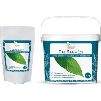 Hnojivo Organics Nutrients Calmag Alga 5 kg (Organics Nutrients Calmag Alga je zcela přírodní zlepšovač půdy s vysokým obsahem vápníku, hořčíku, vitamínů, minerálů a stopových prvků. Zajišťuje rychlé vstřebávání vápníku a hořčíku a přitom umožňuje rostlinám)
