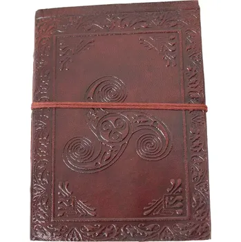 Umělecký papír Kožený zápisník Keltská spirála - úzký, ruční výroba, Sittar střední