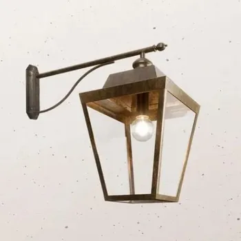 Venkovní osvětlení Il Fanale Il Fanale Quadro 262.61.O, venkovní nástěnné mosazné svítidlo E27 Typ stínítka: bílé plexisklo